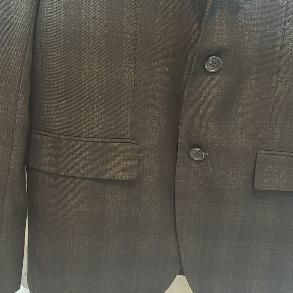 Banana Republic Men’s Sport Coat, Tailored Fit, navy/gray plaid, 42 - Picture 3 of 8